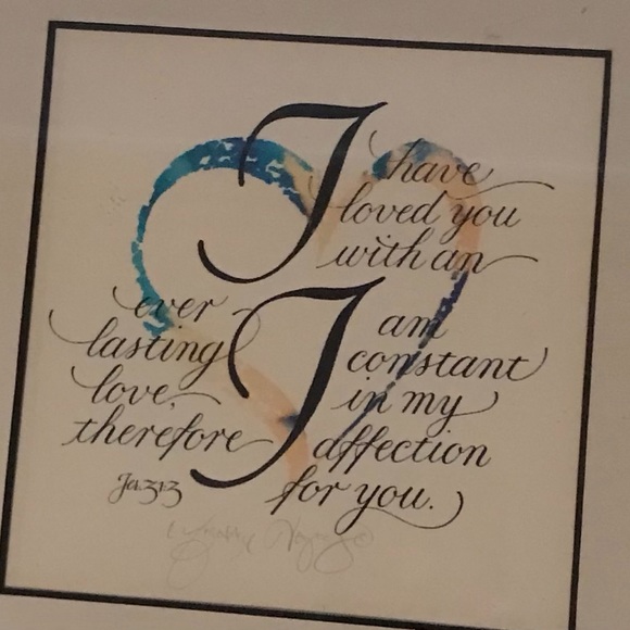 JEREMIAH 3:13 Framed Print. “I have loved you with an everlasting love.” VGUC. - Picture 2 of 4